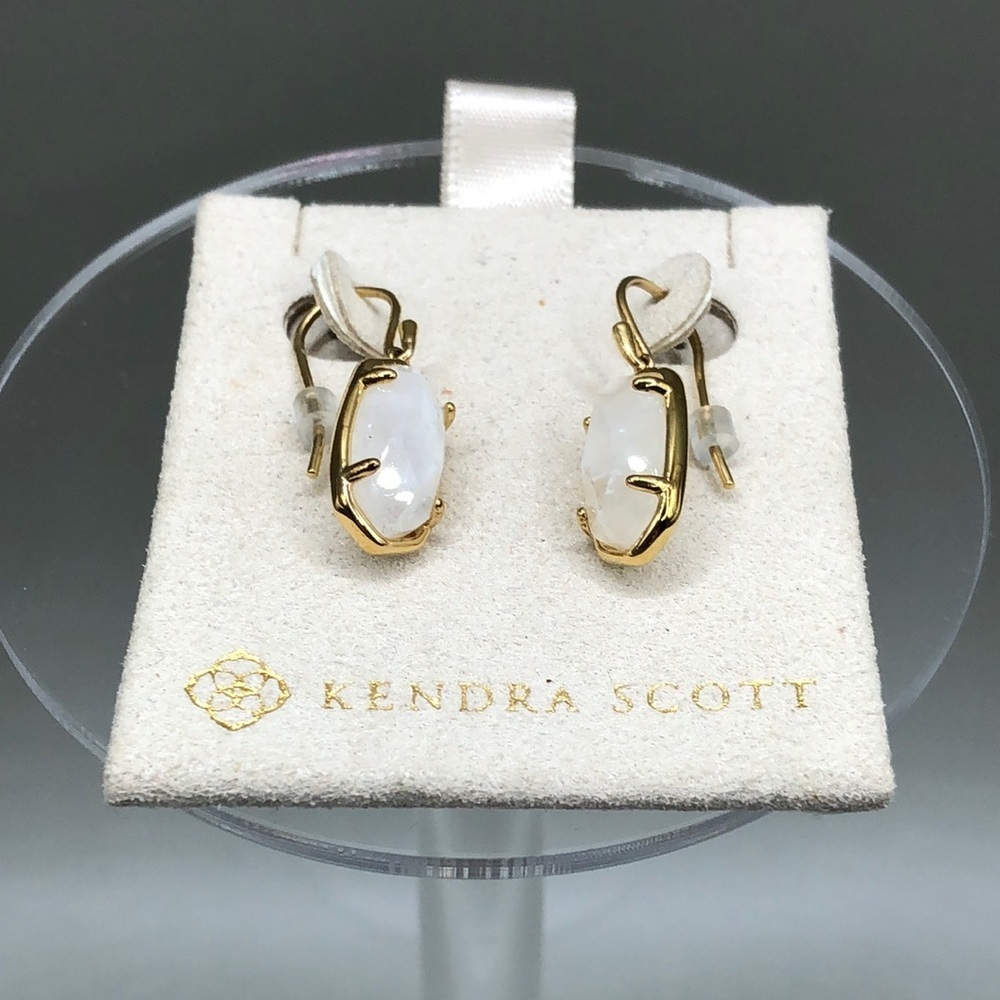 Kendra Scott Lee 18k Gold Vermeil Drop Earrings in Moonstone